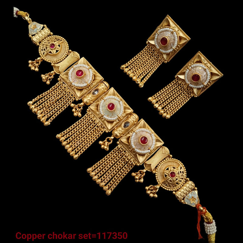 Padmawati Bangles Gold Plated Pota Stone Choker Necklace Set