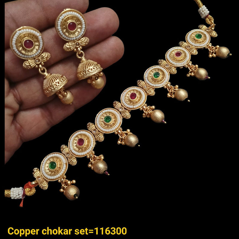 Padmawati Bangles Gold Plated Pota Stone Choker Necklace Set