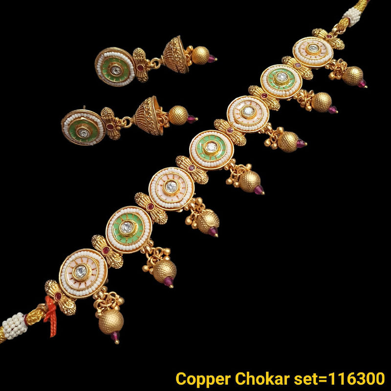 Padmawati Bangles Gold Plated Pota Stone Choker Necklace Set