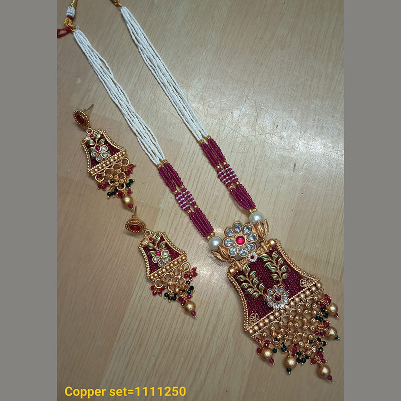 Padmawati Bangles Gold Plated Long Necklace Set