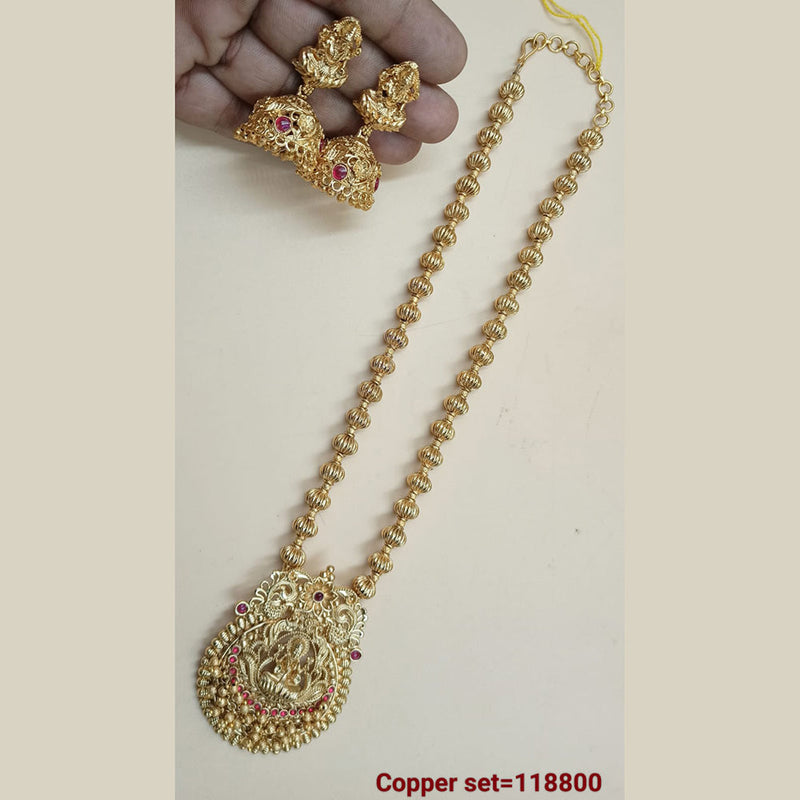 Padmawati Bangles Gold Plated Pota Stone Long Necklace Set