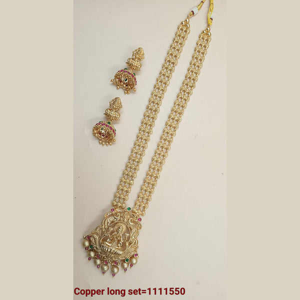 Padmawati Bangles Gold Plated Pota Stone Long Necklace Set