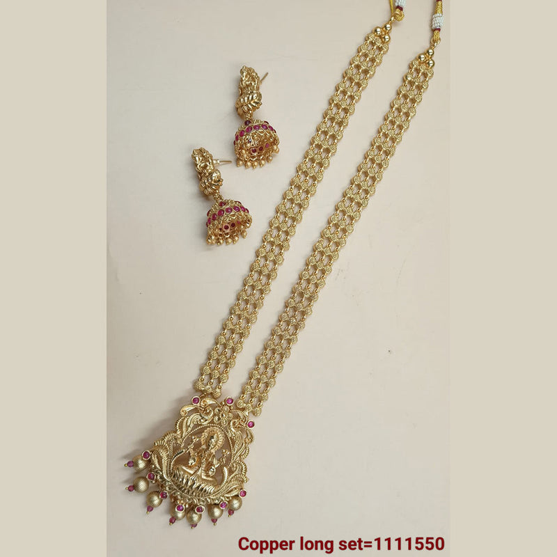 Padmawati Bangles Gold Plated Pota Stone Long Necklace Set