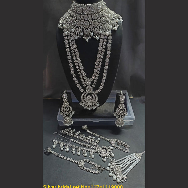 Victoria Diamond Look Bridal Necklace Set | Mirana