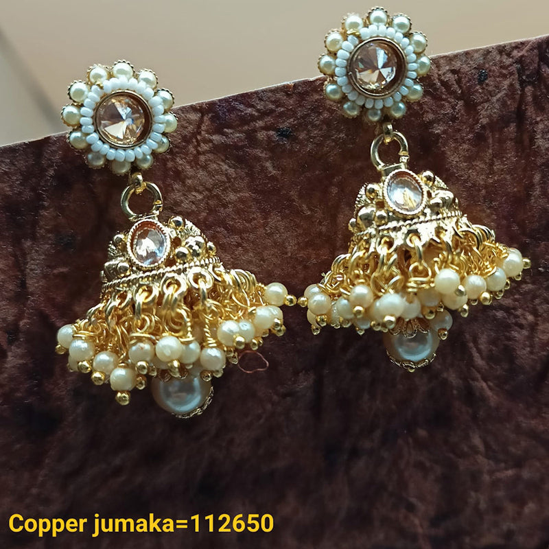 Buy Quail Light Weight Copper Handmade Kundan Jhumka Earrings with  Maangtika Online at Best Prices in India - JioMart.