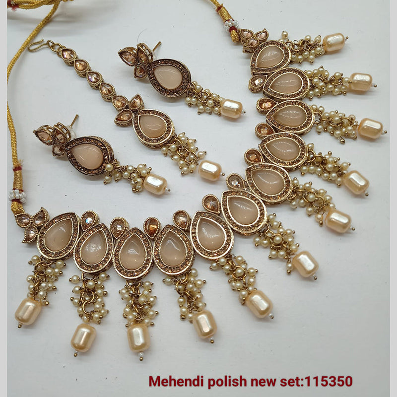 Padmawati Bangles Gold Plated Crystal Stone Necklace set