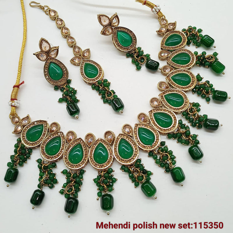 Padmawati Bangles Gold Plated Crystal Stone Necklace set