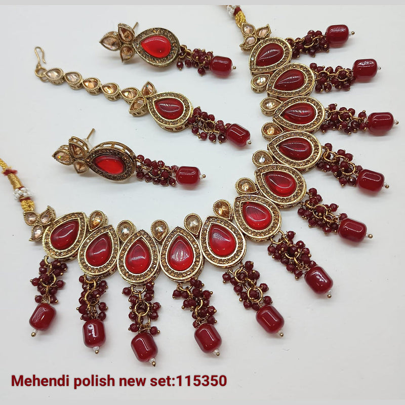 Padmawati Bangles Gold Plated Crystal Stone Necklace set