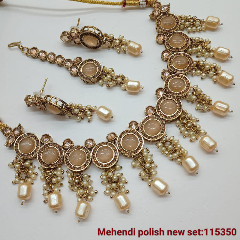 Padmawati Bangles Gold Plated Crystal Stone Necklace set