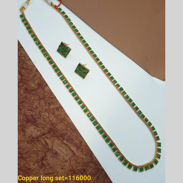 Padmawati Bangles Copper Gold Pota Stone Long Necklace set