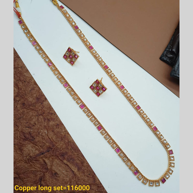 Padmawati Bangles Copper Gold Pota Stone Long Necklace set