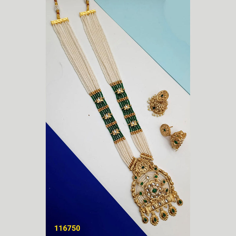 Padmawati Bangles Gold Plated Pearl Long Necklace Set