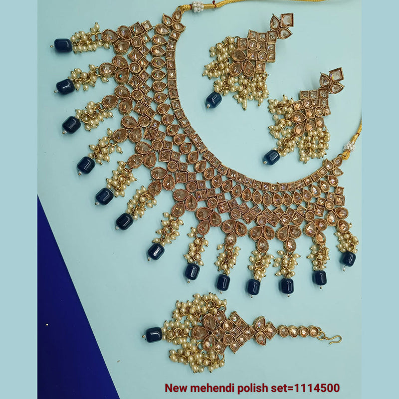 Padmawati Bangles Gold Plated Crystal Stone Necklace Set