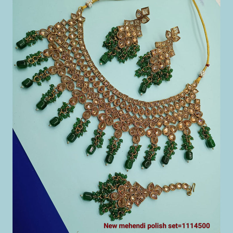 Padmawati Bangles Gold Plated Crystal Stone Necklace Set