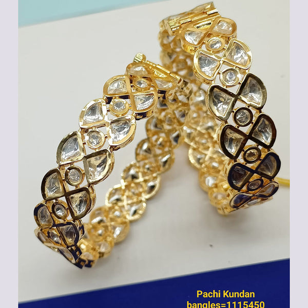 Padmawati Bangles Gold Plated Kundan Openable Bangles Set