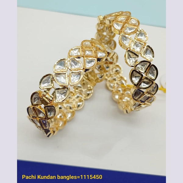 Padmawati Bangles Gold Plated Kundan Openable Bangles Set