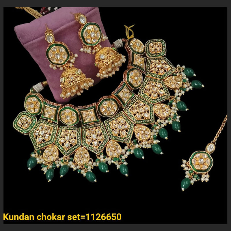 Padmawati Bangles Gold Plated Kundan Choker Necklace Set