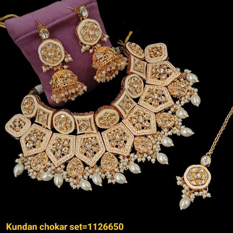 Padmawati Bangles Gold Plated Kundan Choker Necklace Set