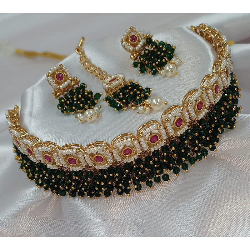 Padmawati Bangles Copper Gold Pearl Necklace Set