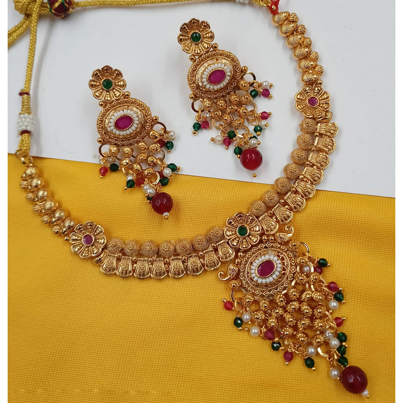 Padmawati Bangles Copper Gold Plated Necklace Set