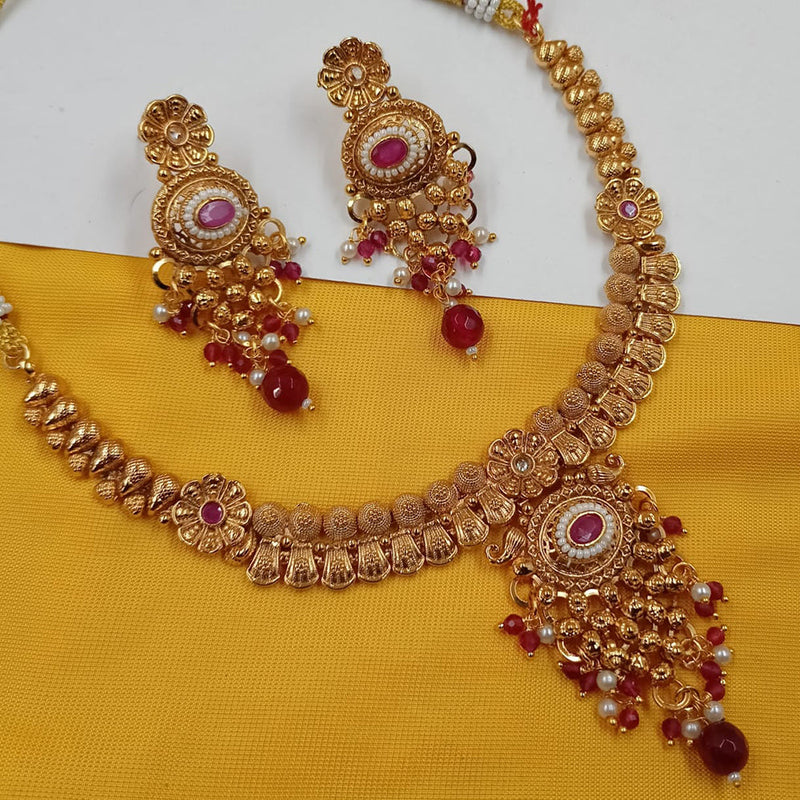 Padmawati Bangles Copper Gold Plated Necklace Set