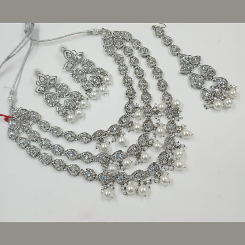 Padmawati Bangles Silver Plated Crystal Necklace Set
