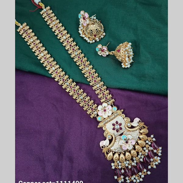 Padmawati Bangles Copper Gold Meenakari Long Necklace Set
