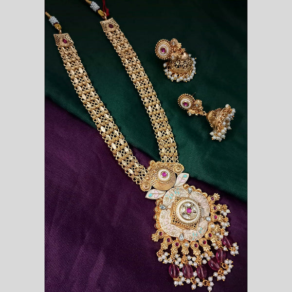 Padmawati Bangles Copper Gold Meenakari Long Necklace Set