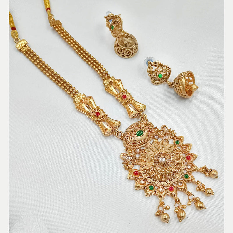 Padmawati Bangles Gold Plated Pota Stone Necklace Set