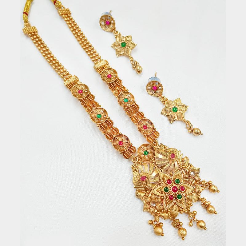 Padmawati Bangles Gold Plated Pota Stone Necklace Set