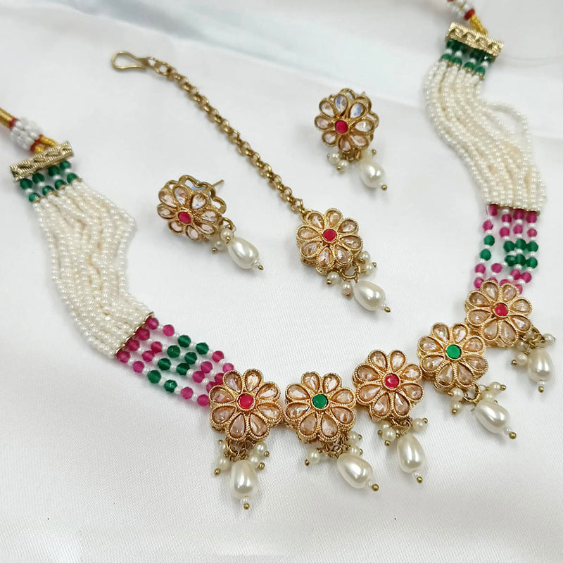 Padmawati Bangles Mehndi Polish Crystal Choker Necklace Set