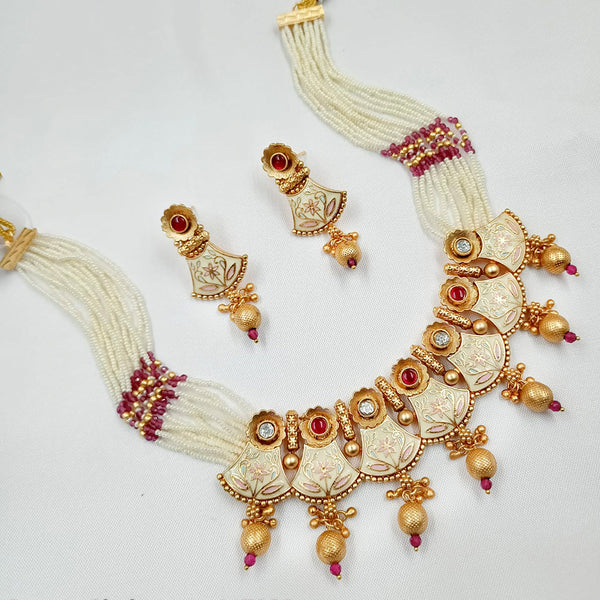 Padmawati Bangles Copper Gold Meenakari Necklace Set