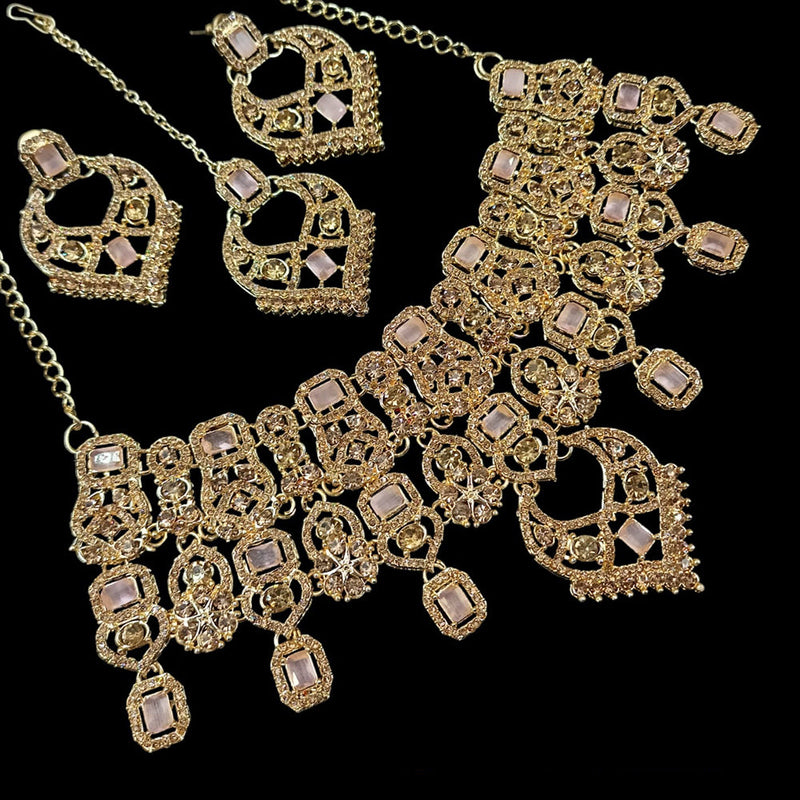 Padmawati Bangles Gold Plated AD Choker Necklace Set