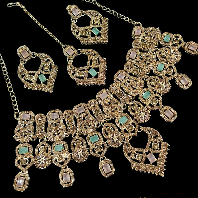 Padmawati Bangles Gold Plated AD Choker Necklace Set