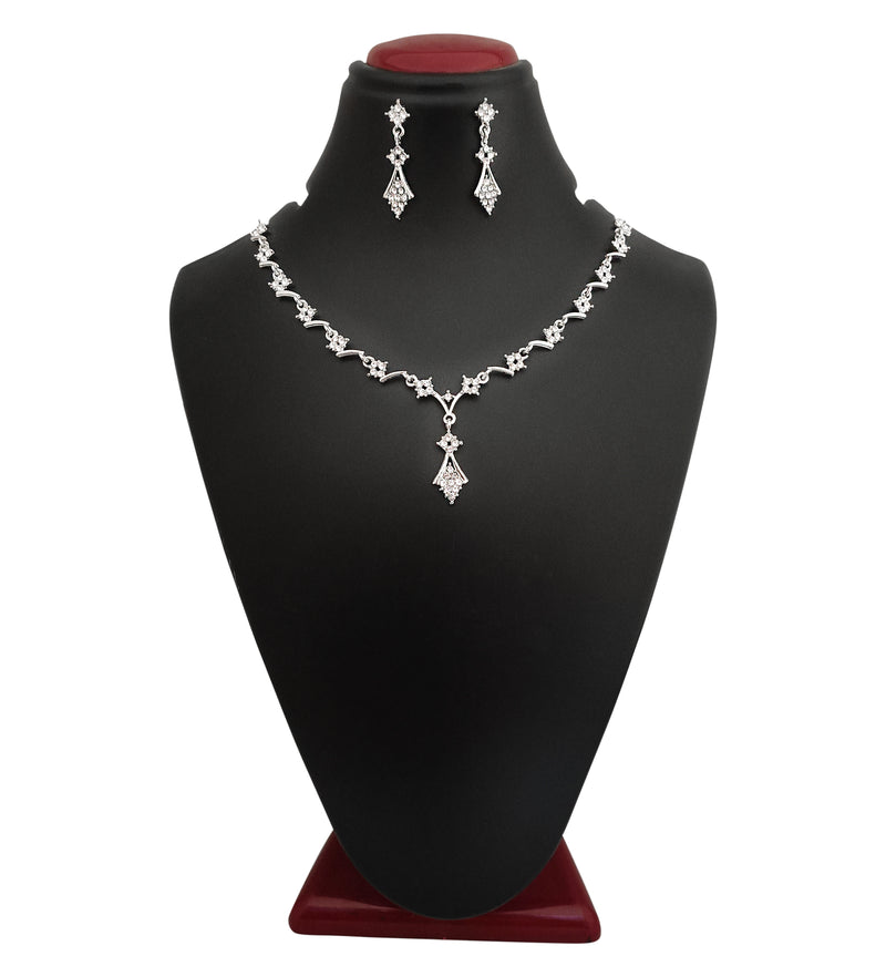 Midas Touch Austrian Stone Silver Plated Necklace Set