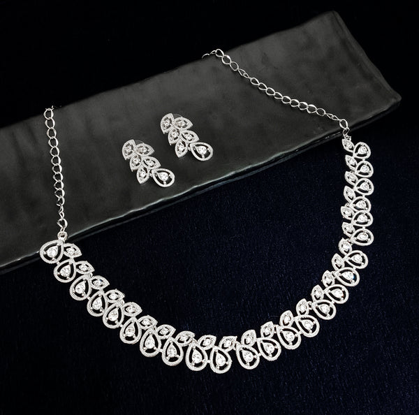 Midas Touch Austrian Stone Silver Plated Necklace Set