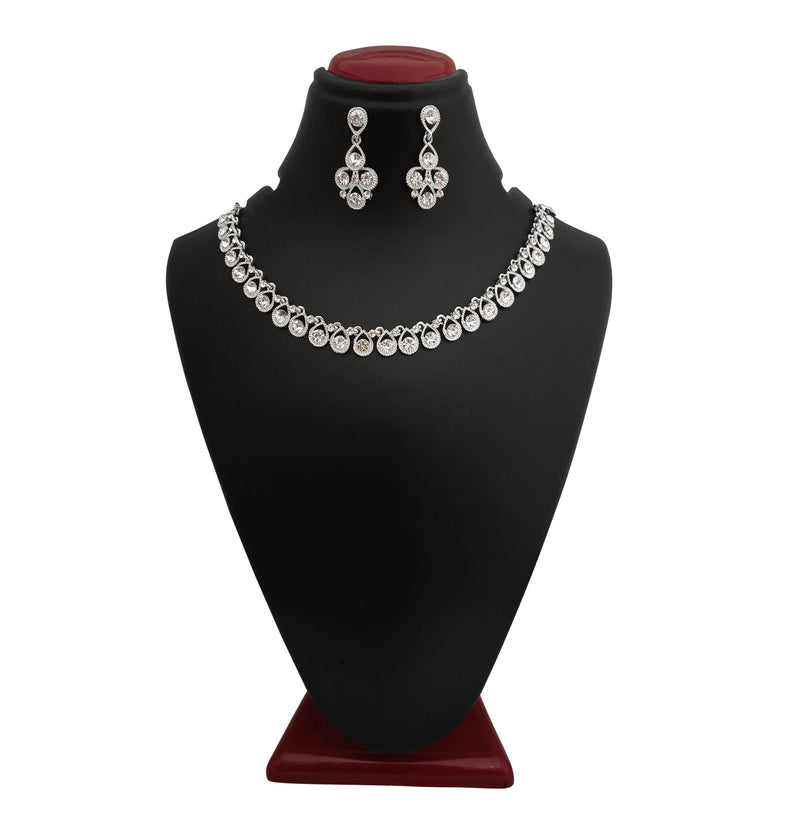 Midas Touch Austrian Stone Silver Plated Necklace Set