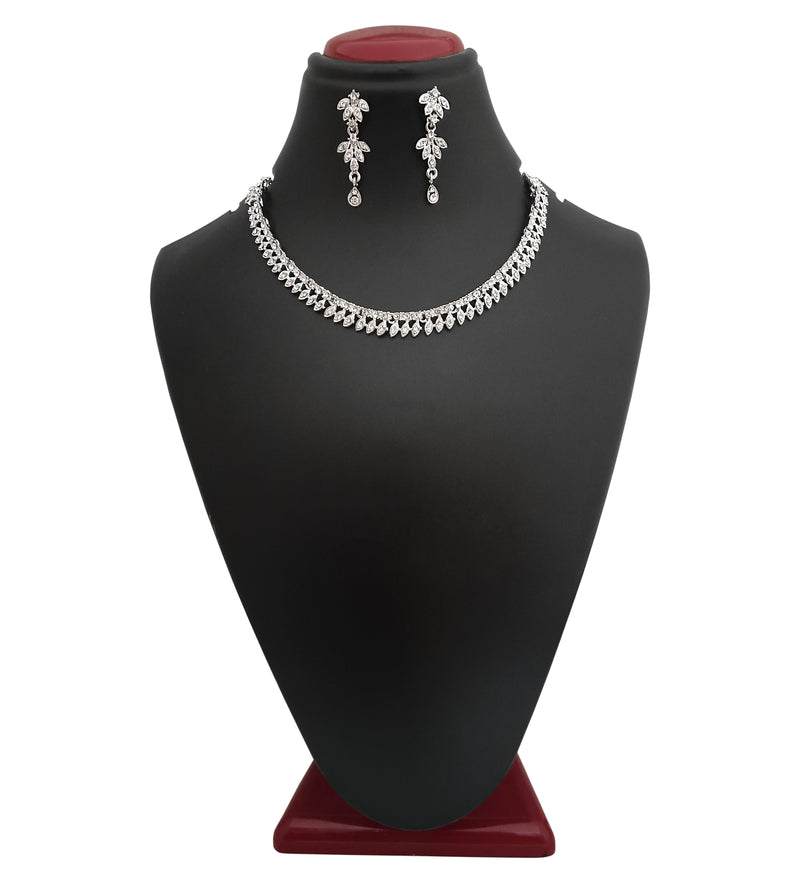 Midas Touch Austrian Stone Silver Plated Necklace Set