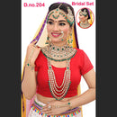 Neetu Art Gold Plated Green Stone And Kundan Bridal Jewellery Set for Women