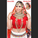 Neetu Art Gold Plated Green Stone And Kundan Bridal Jewellery Set for Women