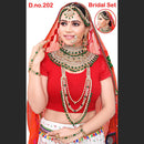 Neetu Art Gold Plated Green Stone And Kundan Bridal Jewellery Set for Women