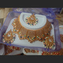 Neetu Art Gold Plated Kundan Stone Choker Necklace Set With Maangtikka