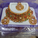Neetu Art Gold Plated Kundan Stone Choker Necklace Set With Maangtikka