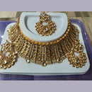 Neetu Art Gold Plated Kundan Stone Choker Necklace Set With Maangtikka