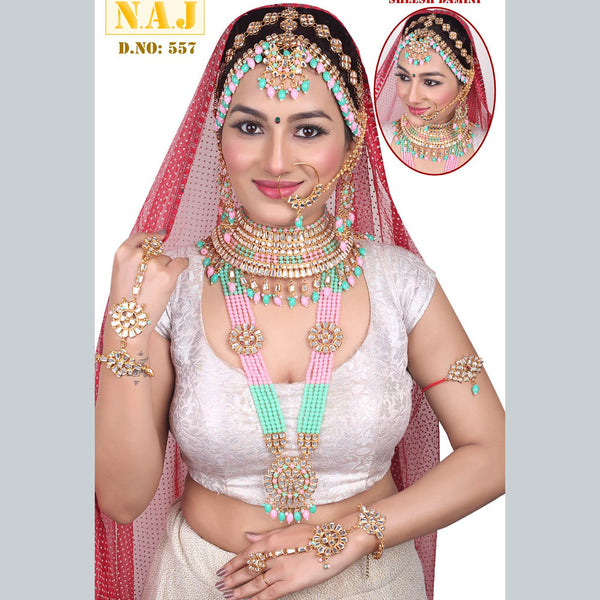 Neetu Art Gold Plated Kundan Bridal Jewellery Set for Women