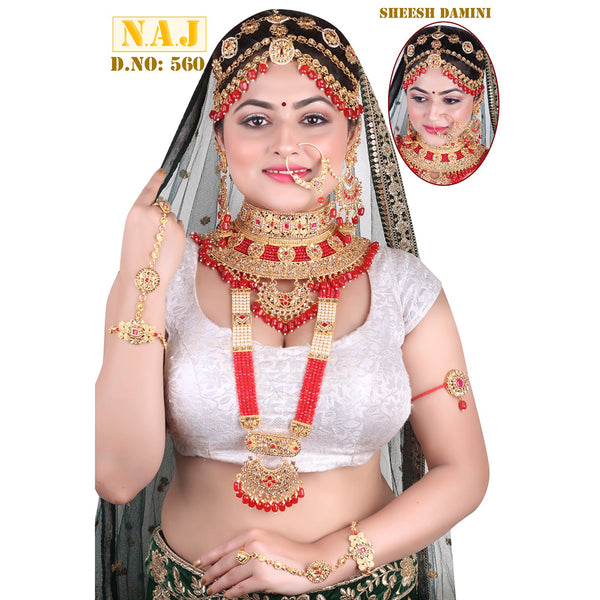 Neetu Art Gold Plated Kundan Stone Bridal Jewellery Set