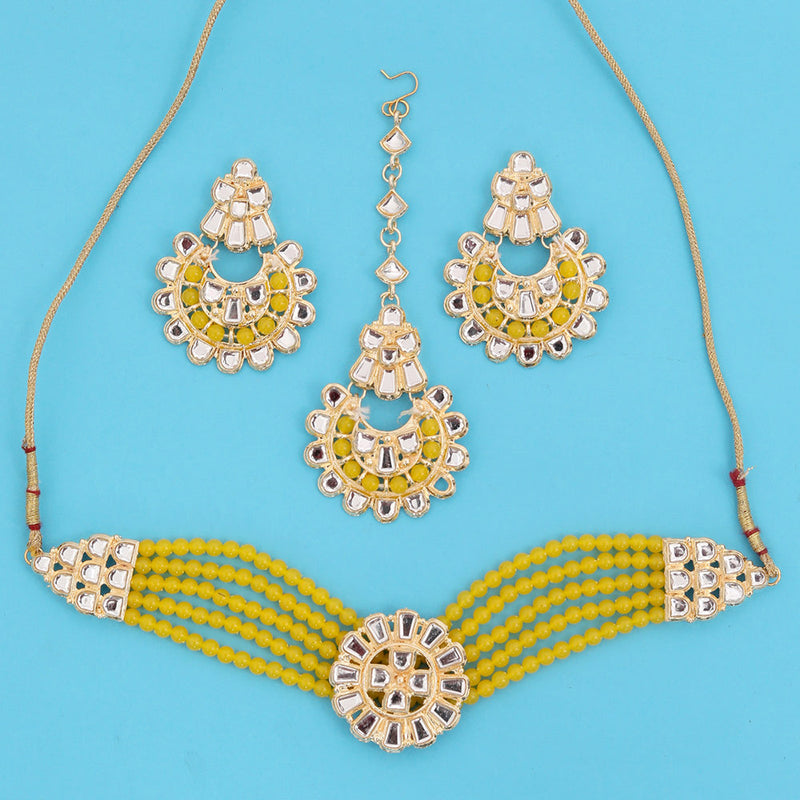 Neetu Art Gold Plated Kundan Choker Necklace Set