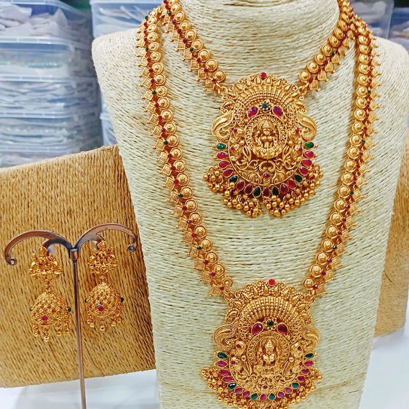 Manisha Jewellery Gold Plated Double Necklace Set