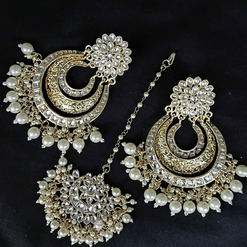 Manisha Jewellery Kundan Earrings With Maangtikka