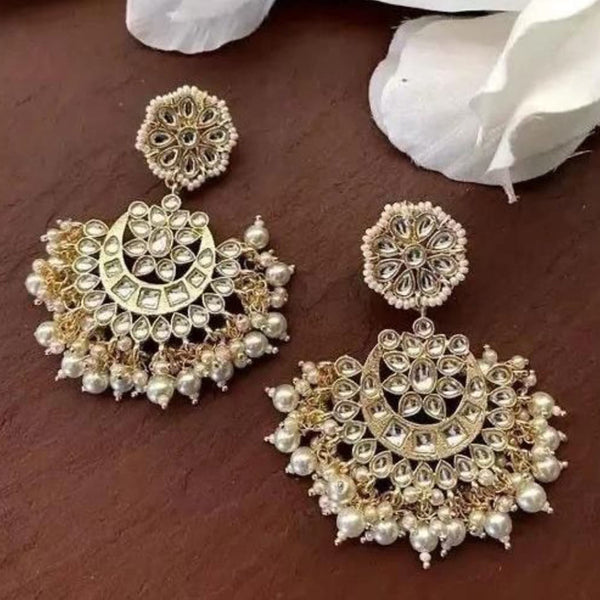 Manisha Jewellery Gold Plated Kundan Dangler Earrings
